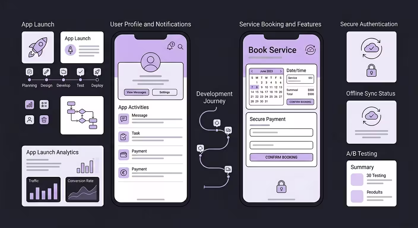 Mobile app development illustration